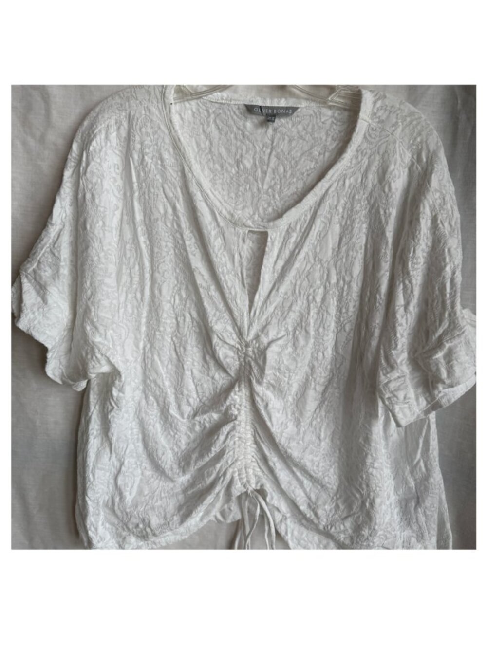Oliver Bonas White Burnout Textured Blouse